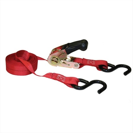 Cool Kitchen 85513 13 Ft. X 1 In. Ratchet Tie-Down With S-Hooks & Padded Handle CO3573670